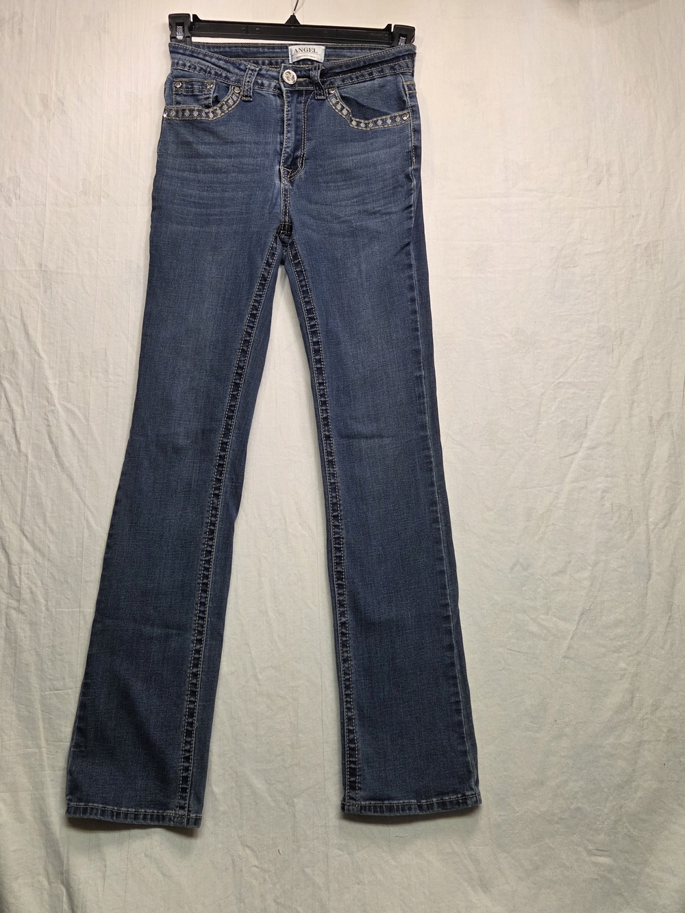 Angel Women's Flare Jeans - Medium Blue Wash Size  5 / 27 #0161